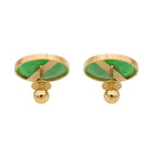 Boucles d'oreilles en or jaune, jade et diamans - Castafiore