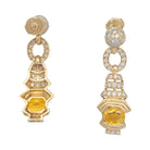 Boucles d'oreilles en or jaune saphirs jaunes et diamants - Castafiore