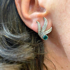 Boucles d'oreilles en platine,or blanc, émeraudes et diamants - Castafiore