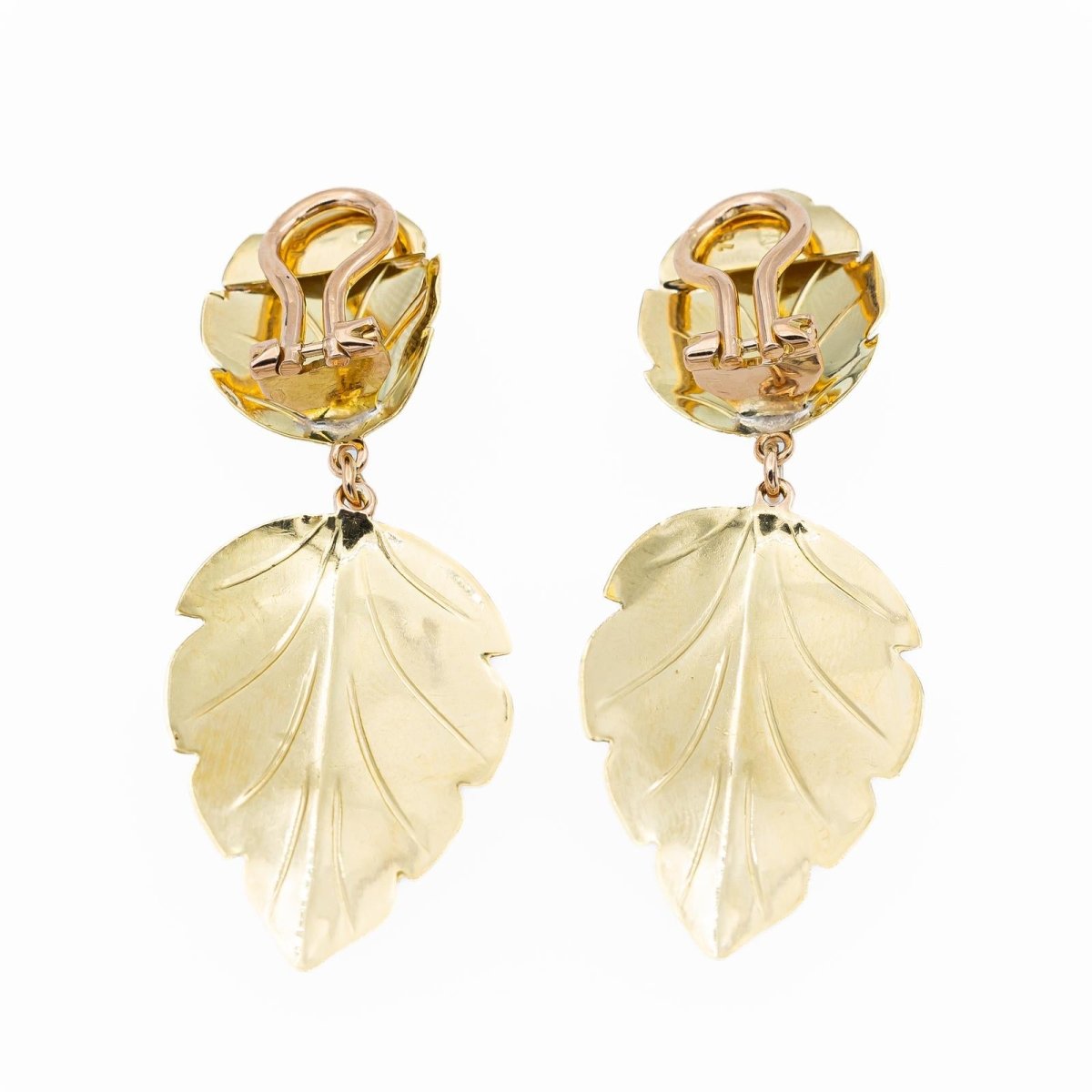 Boucles d'oreilles Feuille Or jaune - Castafiore
