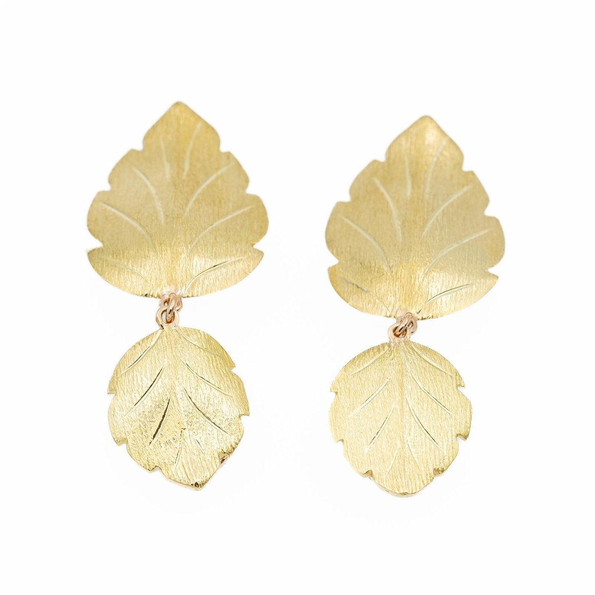 Boucles d'oreilles Feuille Or jaune - Castafiore