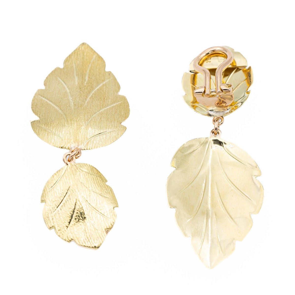 Boucles d'oreilles Feuille Or jaune - Castafiore