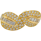 Boucles d'oreilles "Feuilles" en or jaune et diamants - Castafiore