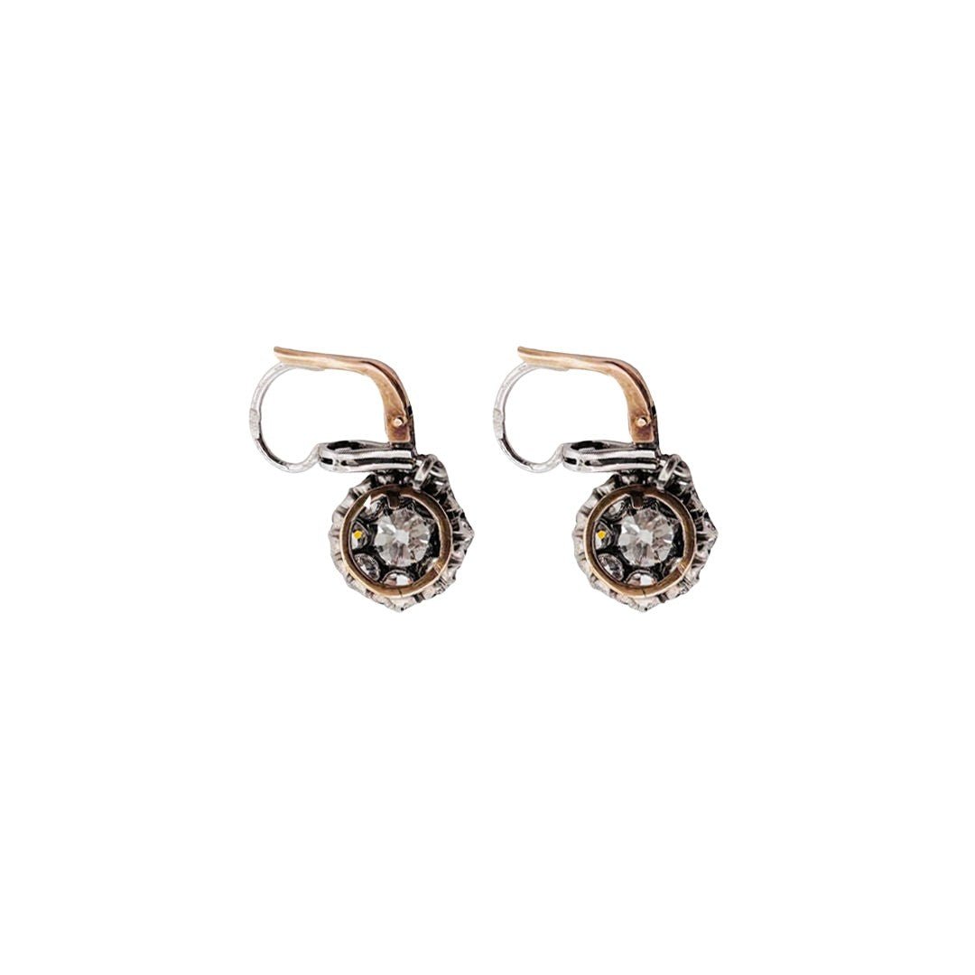 Boucles D'oreilles "Fleur" en or jaune et diamants - Castafiore