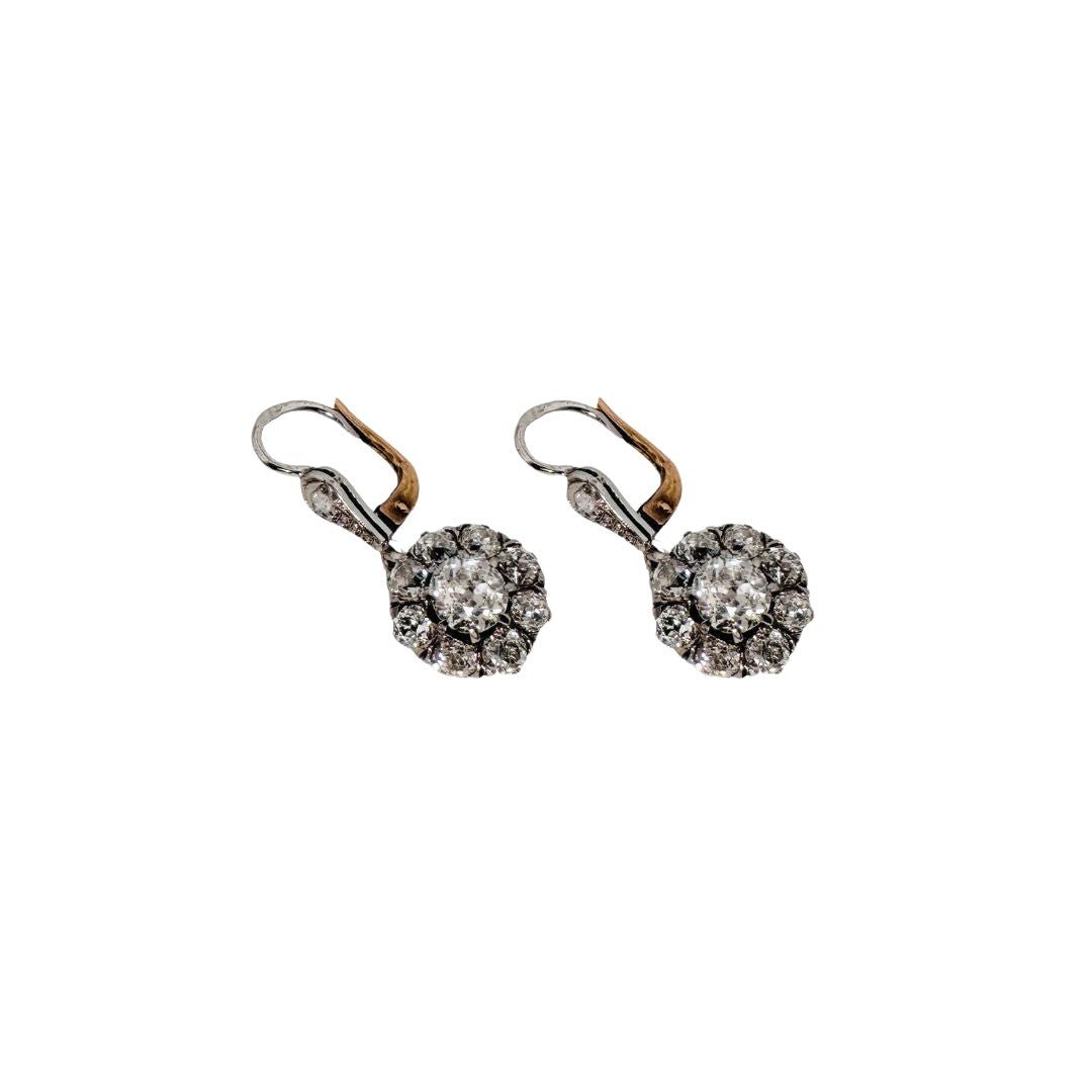 Boucles D'oreilles "Fleur" en or jaune et diamants - Castafiore