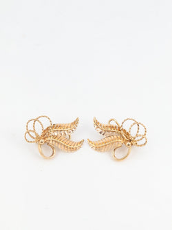 Boucles d’Oreilles Fleur Vintage en Or Rose - Castafiore