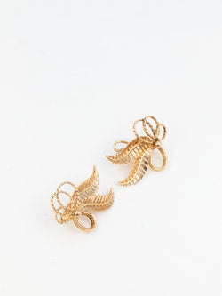Boucles d’Oreilles Fleur Vintage en Or Rose - Castafiore