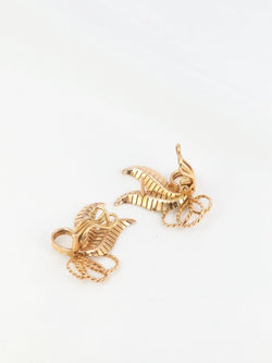 Boucles d’Oreilles Fleur Vintage en Or Rose - Castafiore