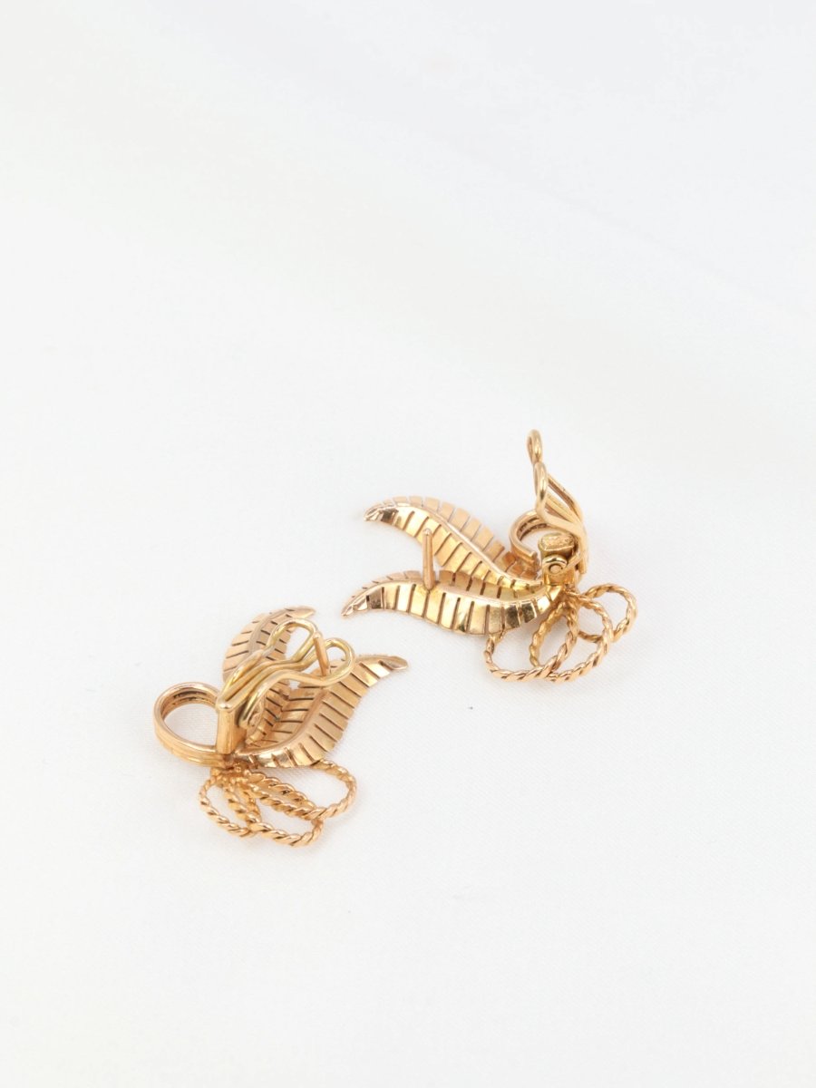 Boucles d’Oreilles Fleur Vintage en Or Rose - Castafiore