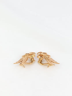 Boucles d’Oreilles Fleur Vintage en Or Rose - Castafiore