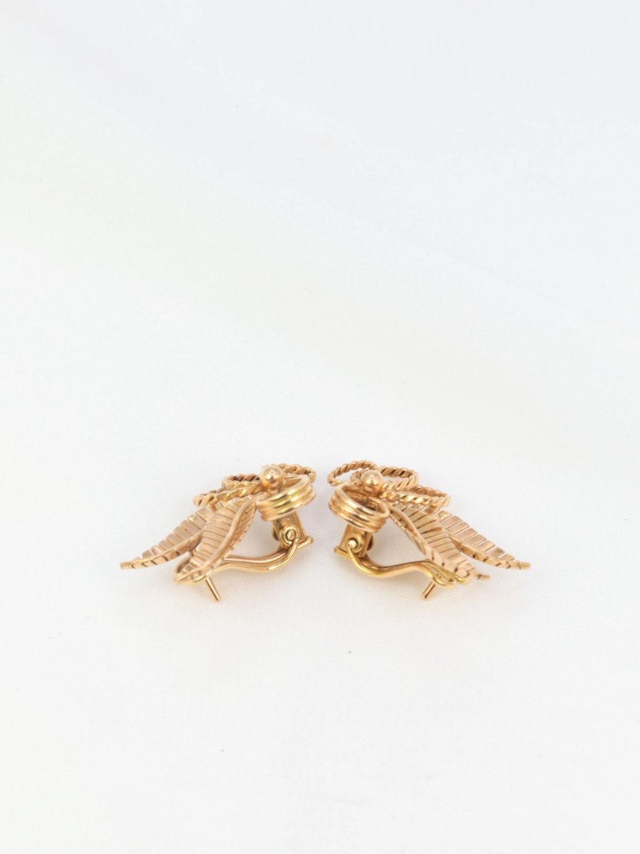 Boucles d’Oreilles Fleur Vintage en Or Rose - Castafiore