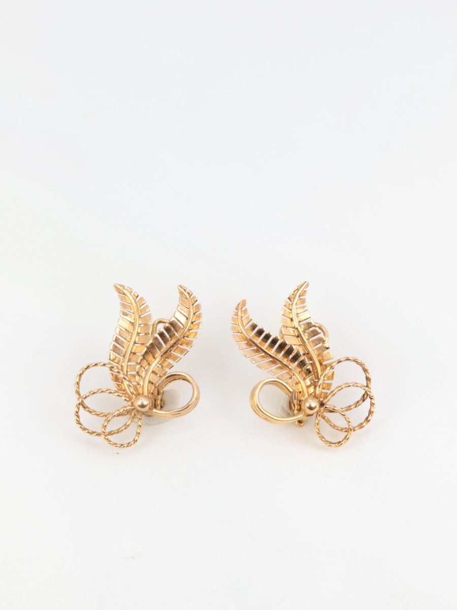 Boucles d’Oreilles Fleur Vintage en Or Rose - Castafiore