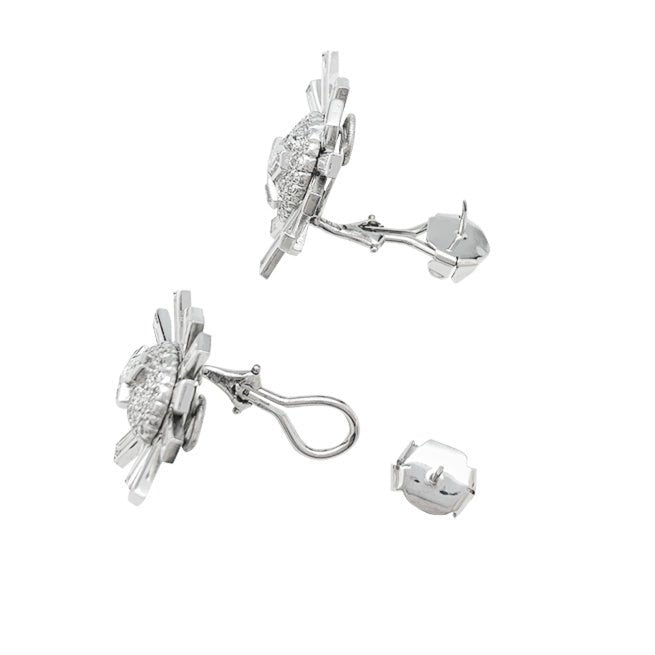Boucles d'oreilles "Flocons" en platine et diamants - Castafiore