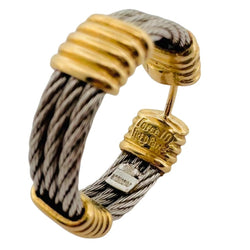 Boucles d'oreilles FRED "Force 10" en or jaune et acier - Castafiore