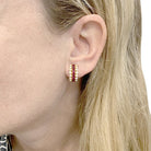 Boucles d'oreilles Fred, or jaune, diamants et rubis. - Castafiore