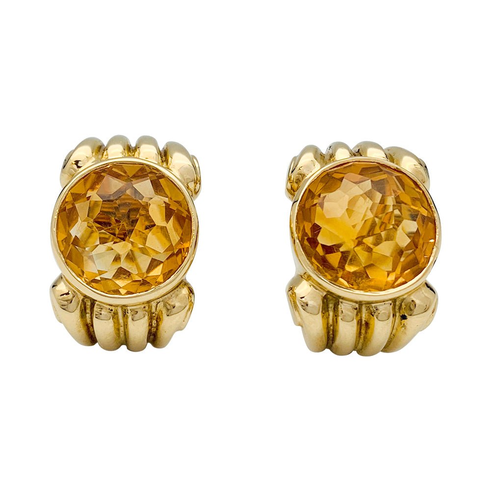 Boucles d'oreilles Fred, or jaune et citrines - Castafiore