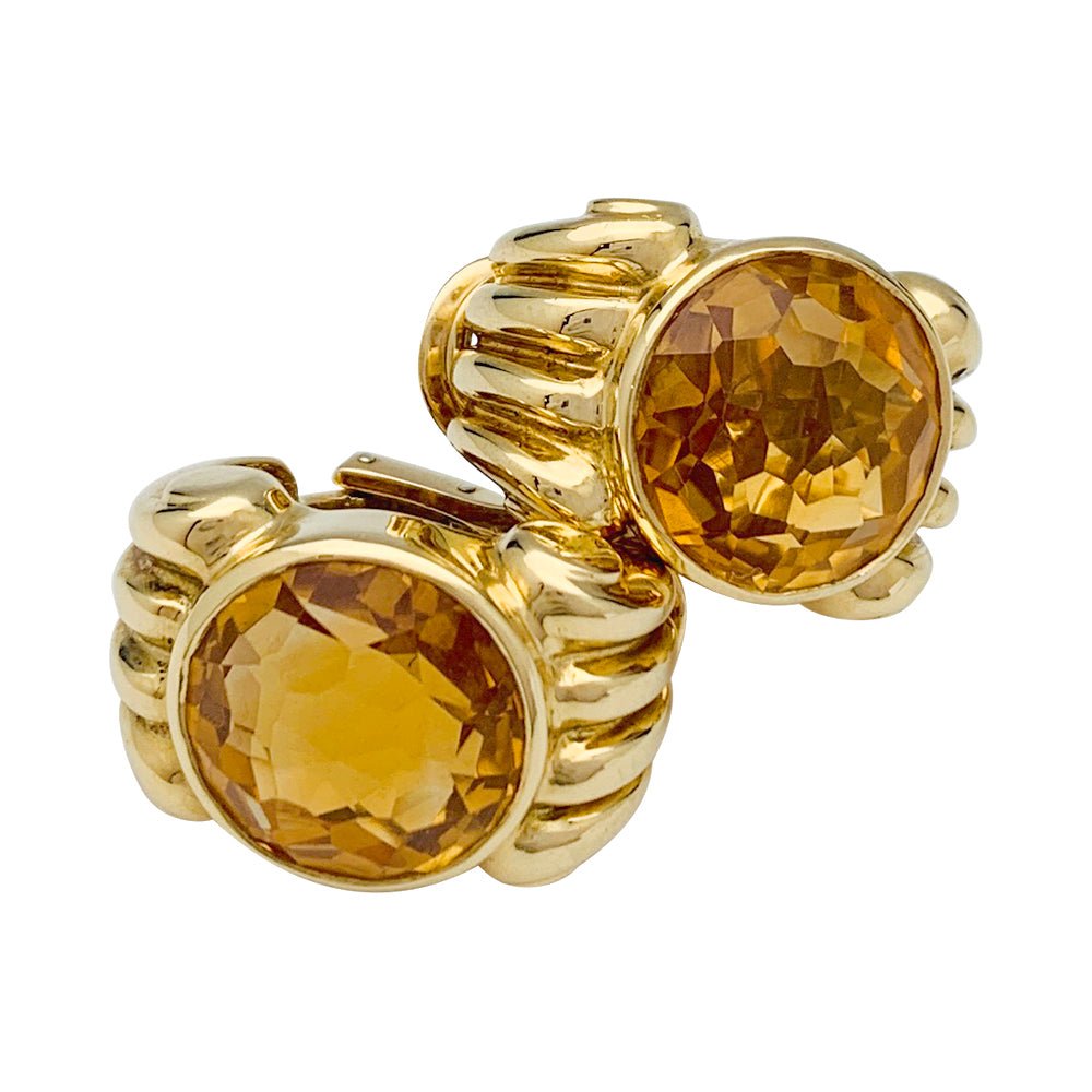 Boucles d'oreilles Fred, or jaune et citrines - Castafiore