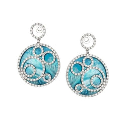 Boucles d'oreilles Fulvio Mello Circle or blanc diamants - Castafiore
