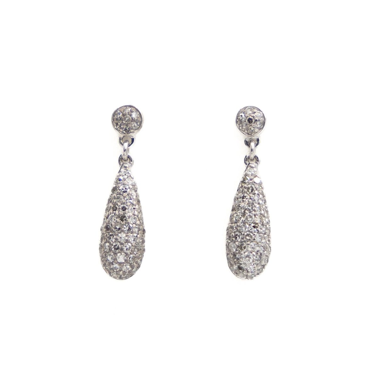 Boucles d'oreilles Goutte Or blanc Diamant - Castafiore