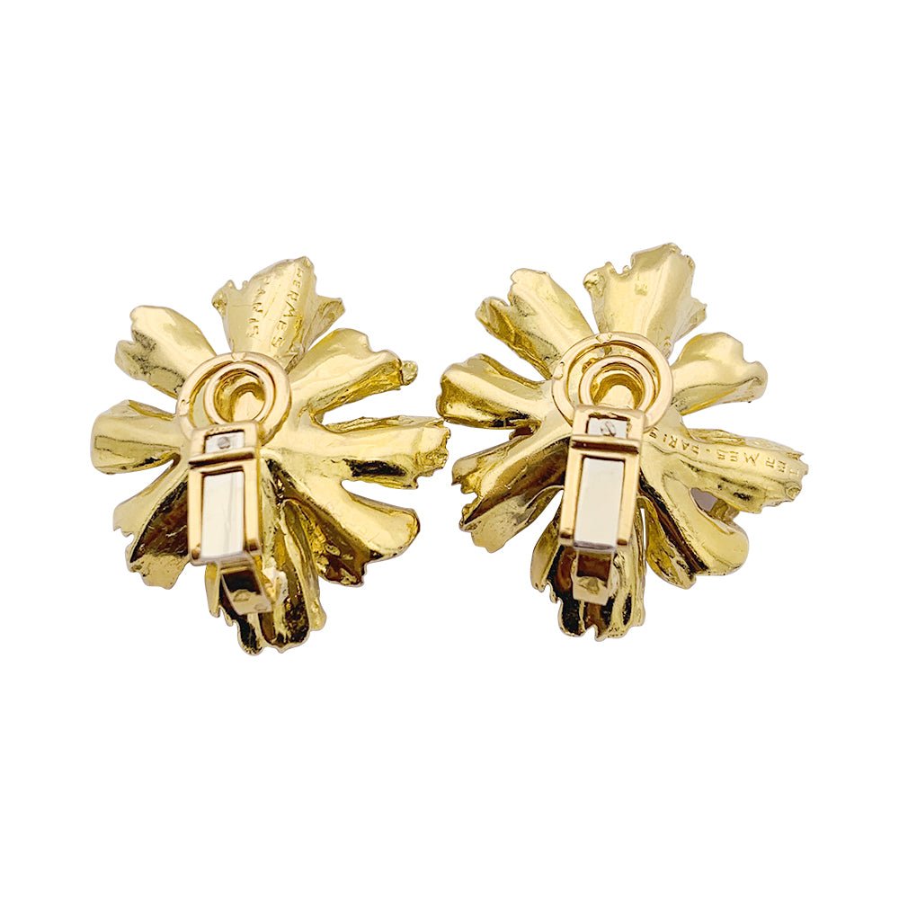 Boucles d'oreilles HERMÈS, or jaune - Castafiore