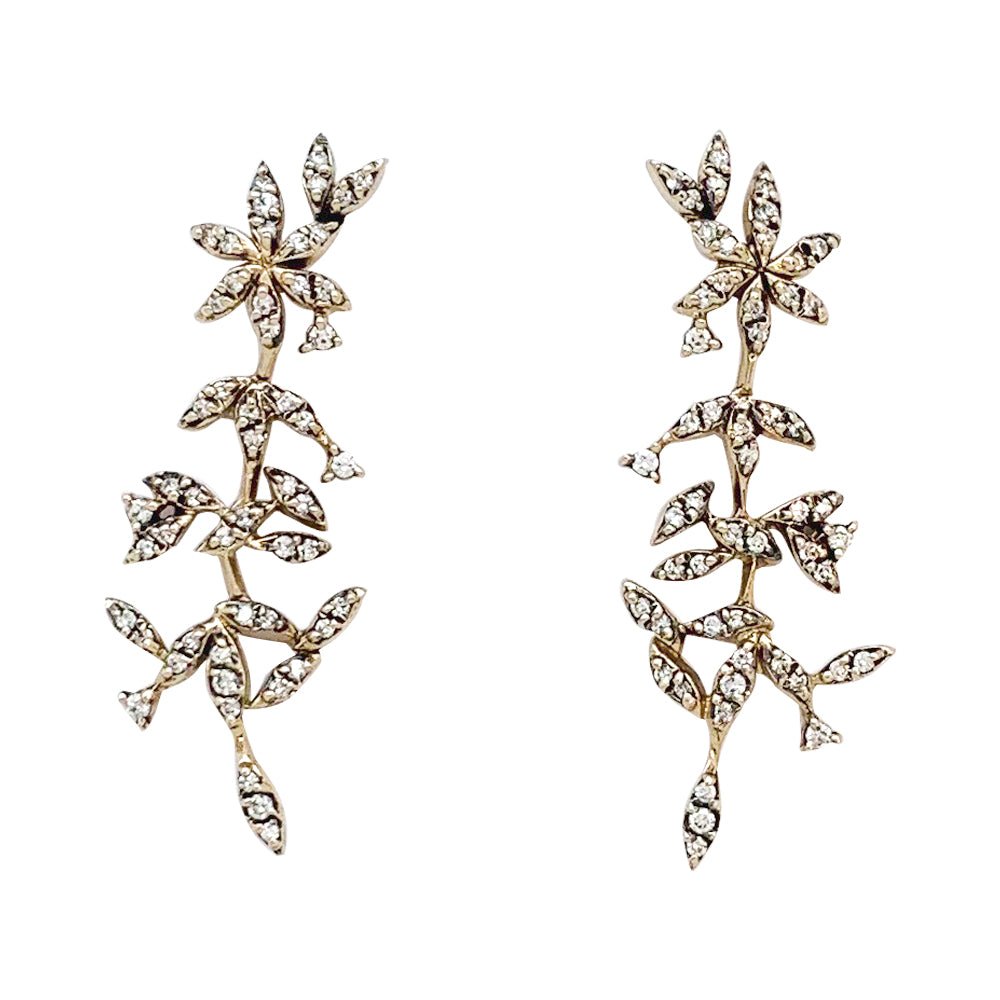 Boucles d'oreilles H.Stern, "Nature", or, diamants. - Castafiore