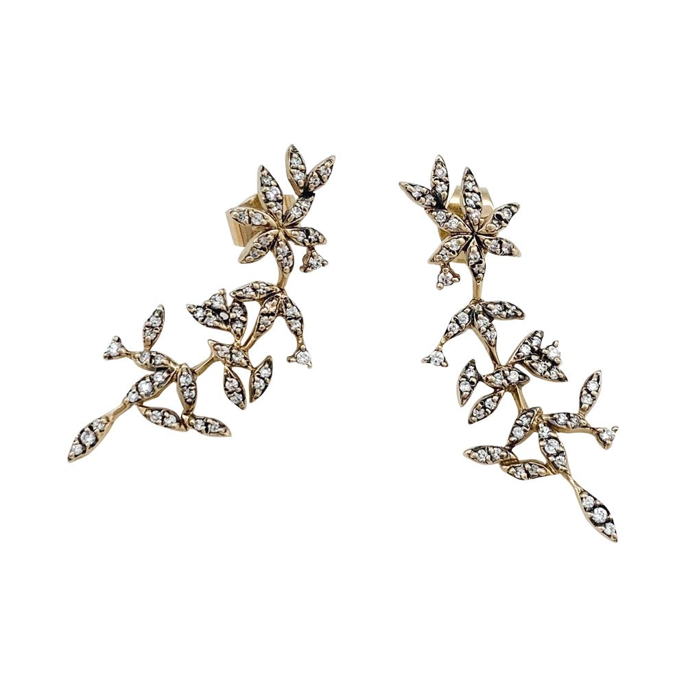Boucles d'oreilles H.Stern, "Nature", or, diamants. - Castafiore