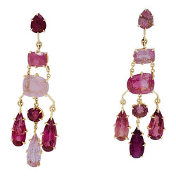 Boucles d'oreilles H.Stern,"Primavera", or jaune, tourmalines roses - Castafiore
