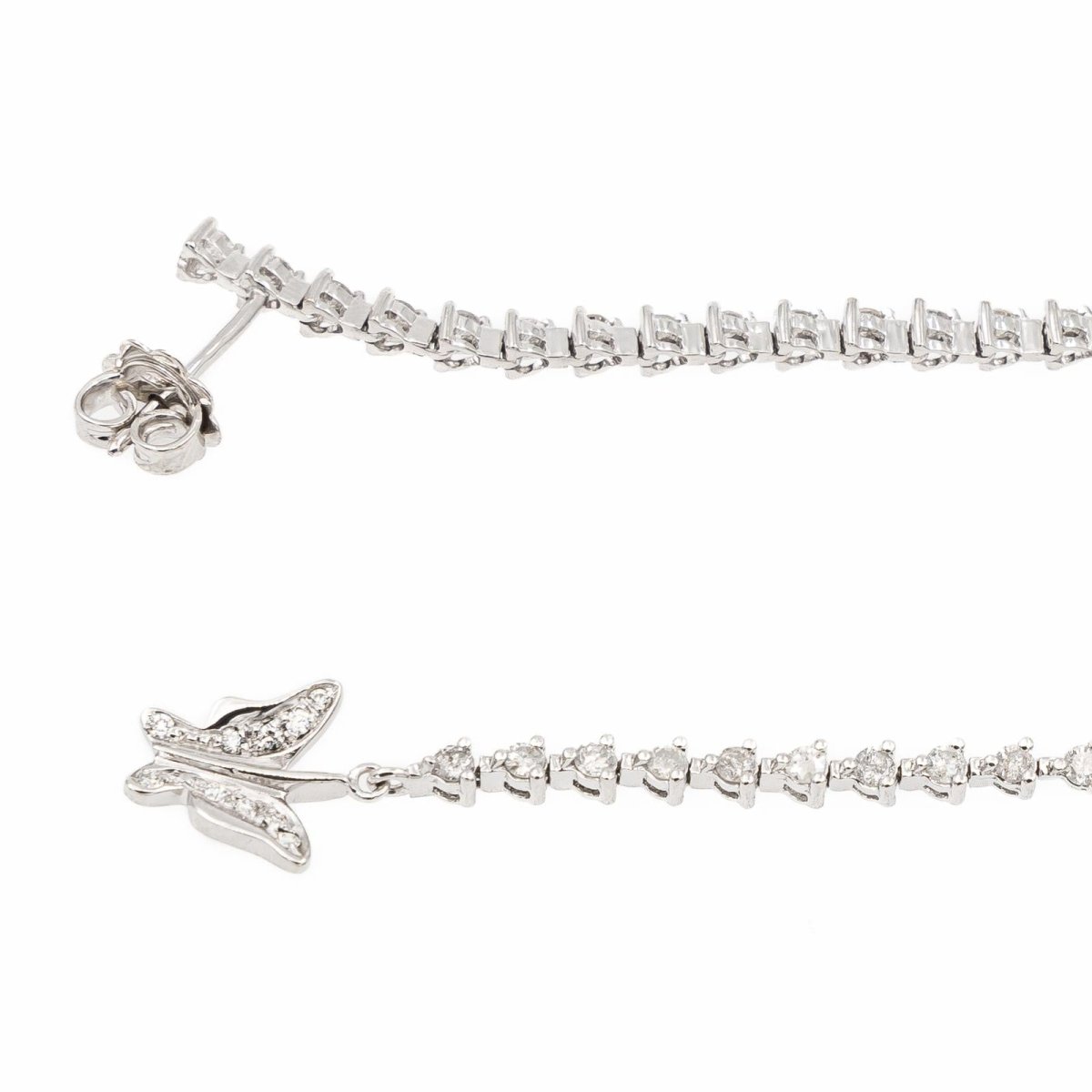 Boucles d'oreilles Ligne Or blanc Diamant - Castafiore