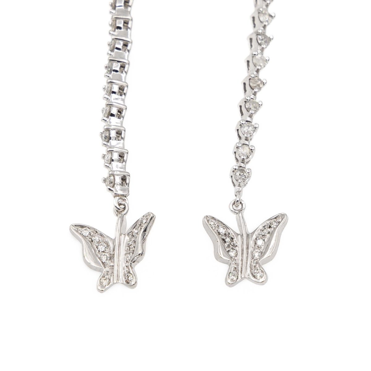 Boucles d'oreilles Ligne Or blanc Diamant - Castafiore