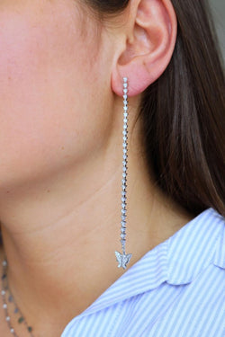 Boucles d'oreilles Ligne Or blanc Diamant - Castafiore