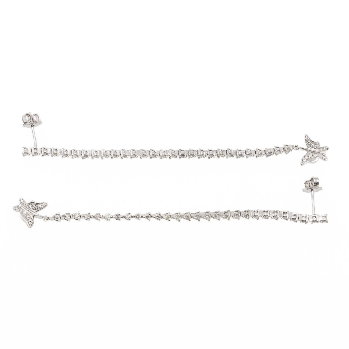 Boucles d'oreilles Ligne Or blanc Diamant - Castafiore