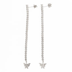 Boucles d'oreilles Ligne Or blanc Diamant - Castafiore