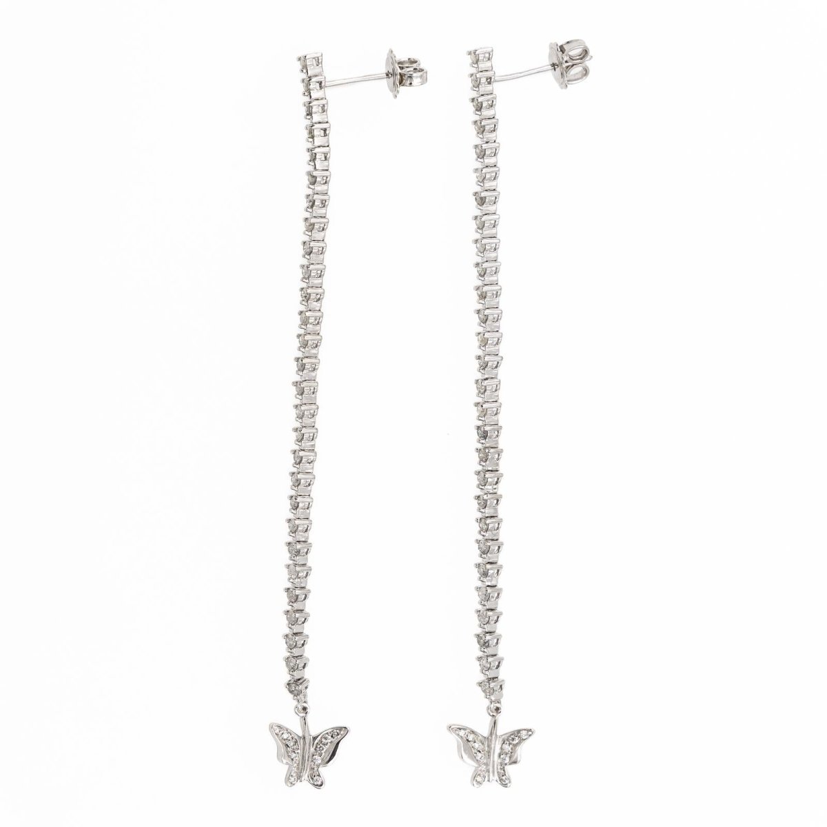 Boucles d'oreilles Ligne Or blanc Diamant - Castafiore