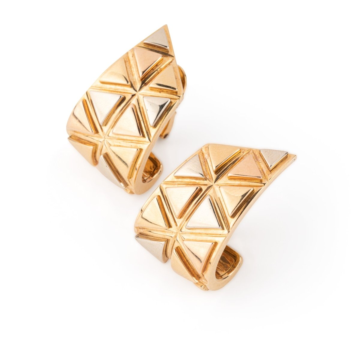 Boucles d'oreilles MARINA B en or blanc et or jaune - Castafiore