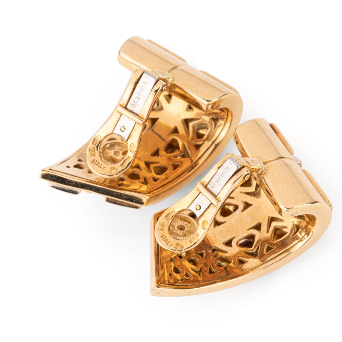 Boucles d'oreilles MARINA B en or blanc et or jaune - Castafiore