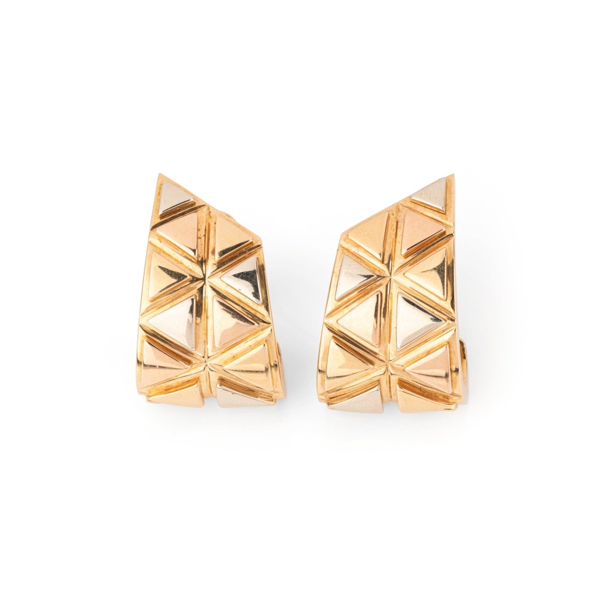 Boucles d'oreilles MARINA B en or blanc et or jaune - Castafiore