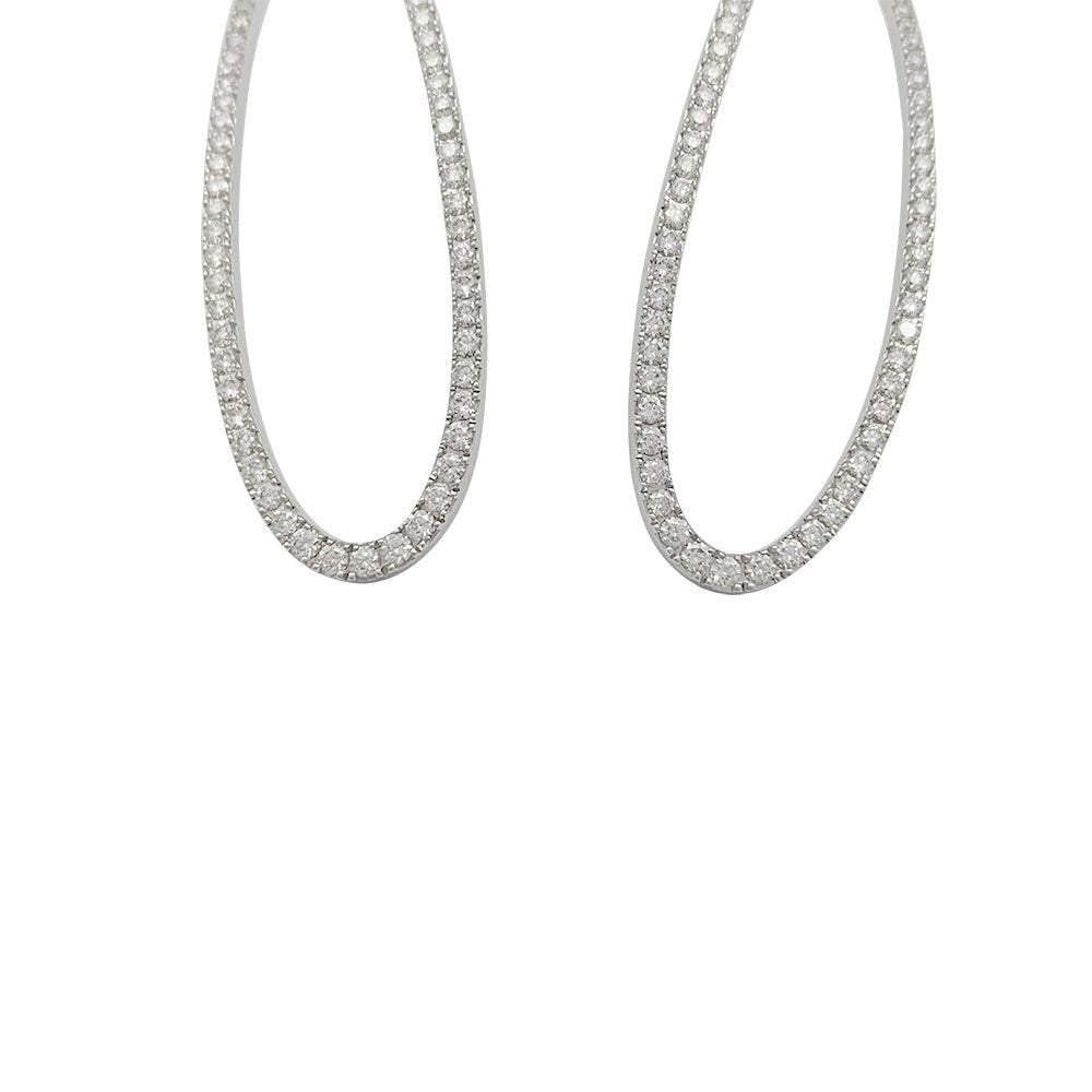 Boucles d'oreilles Messika, "Gatsby", or blanc, diamants - Castafiore