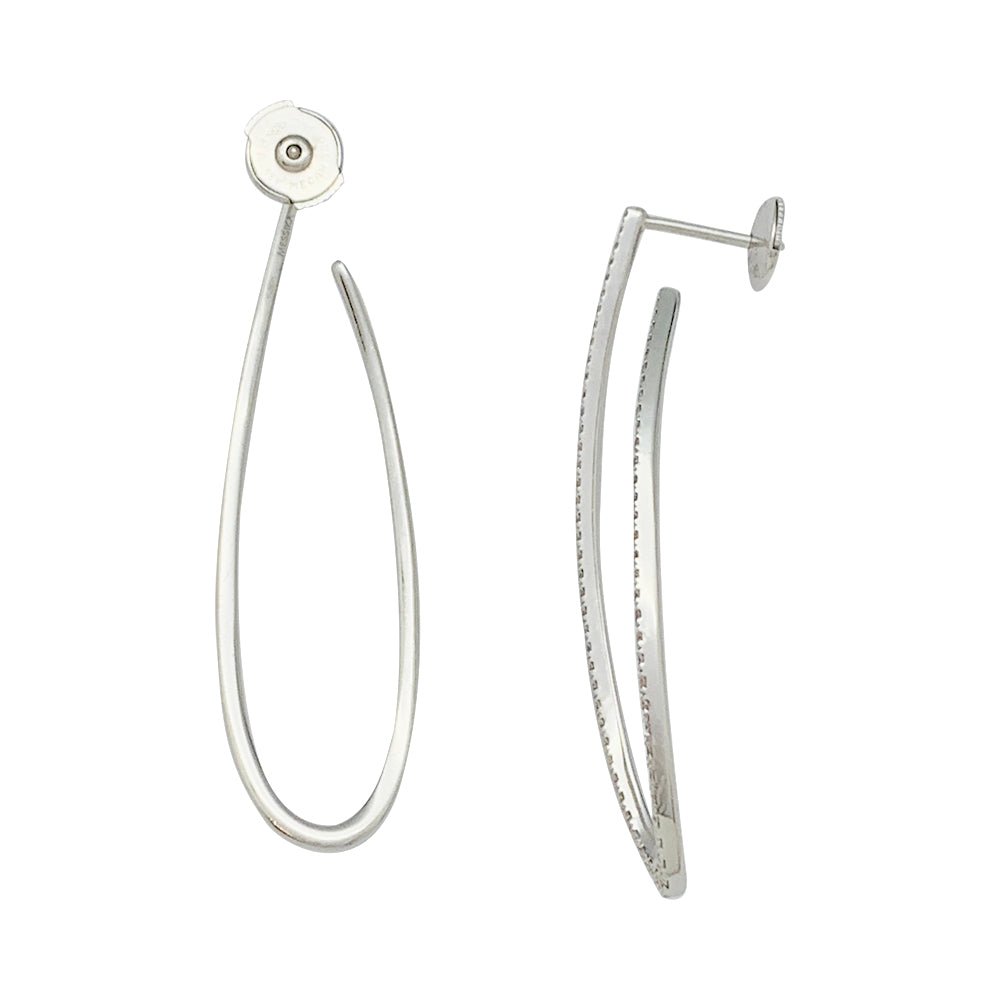 Boucles d'oreilles Messika, "Gatsby", or blanc, diamants - Castafiore
