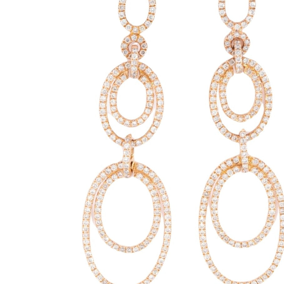 Boucles d'oreilles Multi-anneaux en or rose et diamants - Castafiore