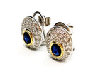 Boucles d'oreilles Or blanc Saphir - Castafiore