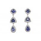 Boucles d'oreilles or blanc tanzanites - Castafiore