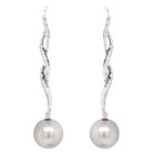 Boucles d'oreilles or gris diamants perles - Castafiore