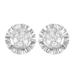 Boucles d'oreilles Or Gris et Diamants - Castafiore