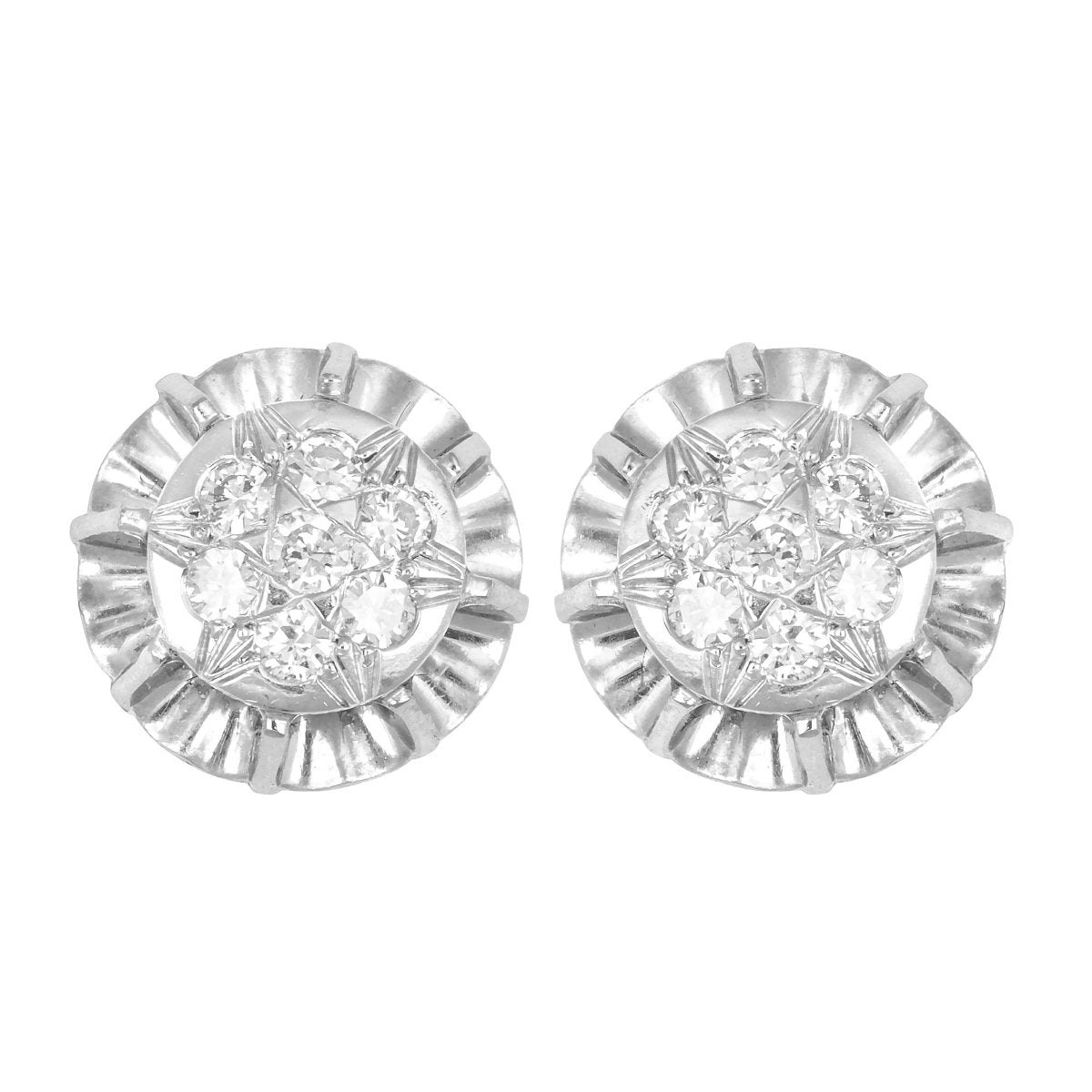 Boucles d'oreilles Or Gris et Diamants - Castafiore