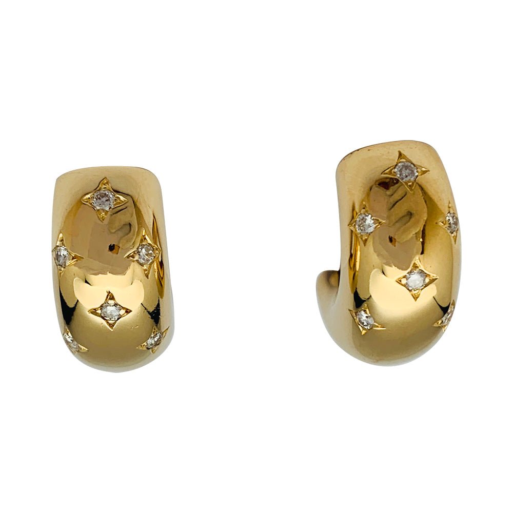 Boucles d'oreilles or jaune et diamants - Castafiore