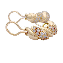Boucles d'oreilles or jaune et diamants. - Castafiore