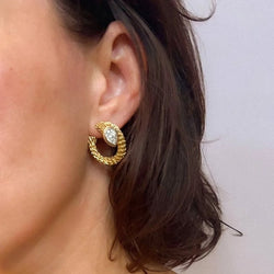 Boucles d'oreilles or jaune et diamants de la Maison Boucheron modèle Serpent Bohème - Castafiore