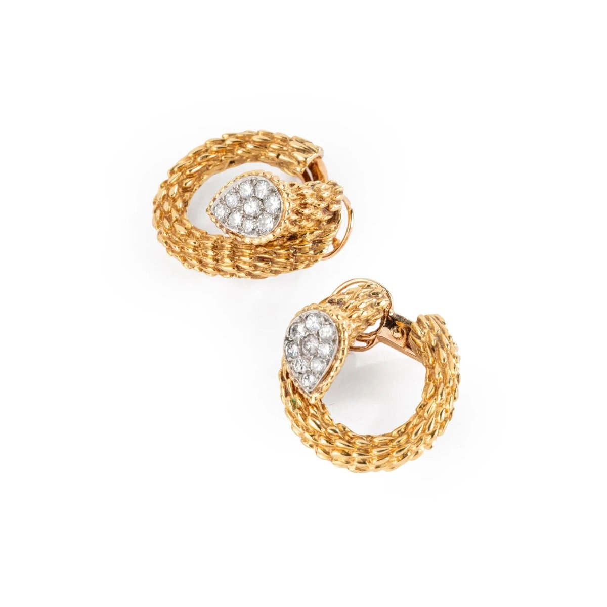 Boucles d'oreilles or jaune et diamants de la Maison Boucheron modèle Serpent Bohème - Castafiore