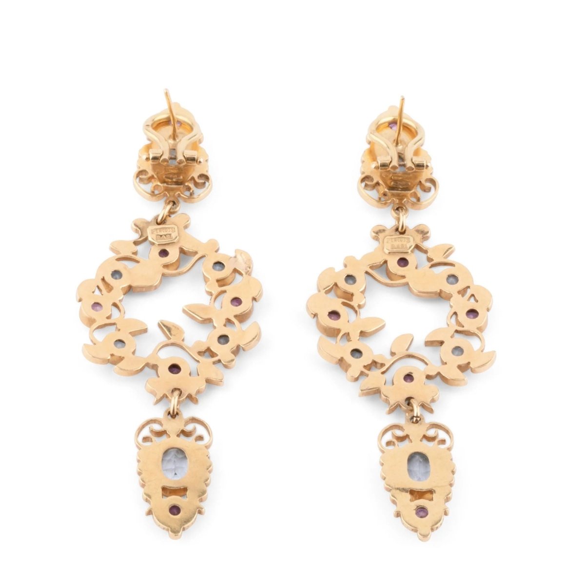 Boucles d'oreilles or jaune formant de fleurs du créateur Papi Percossi - Castafiore