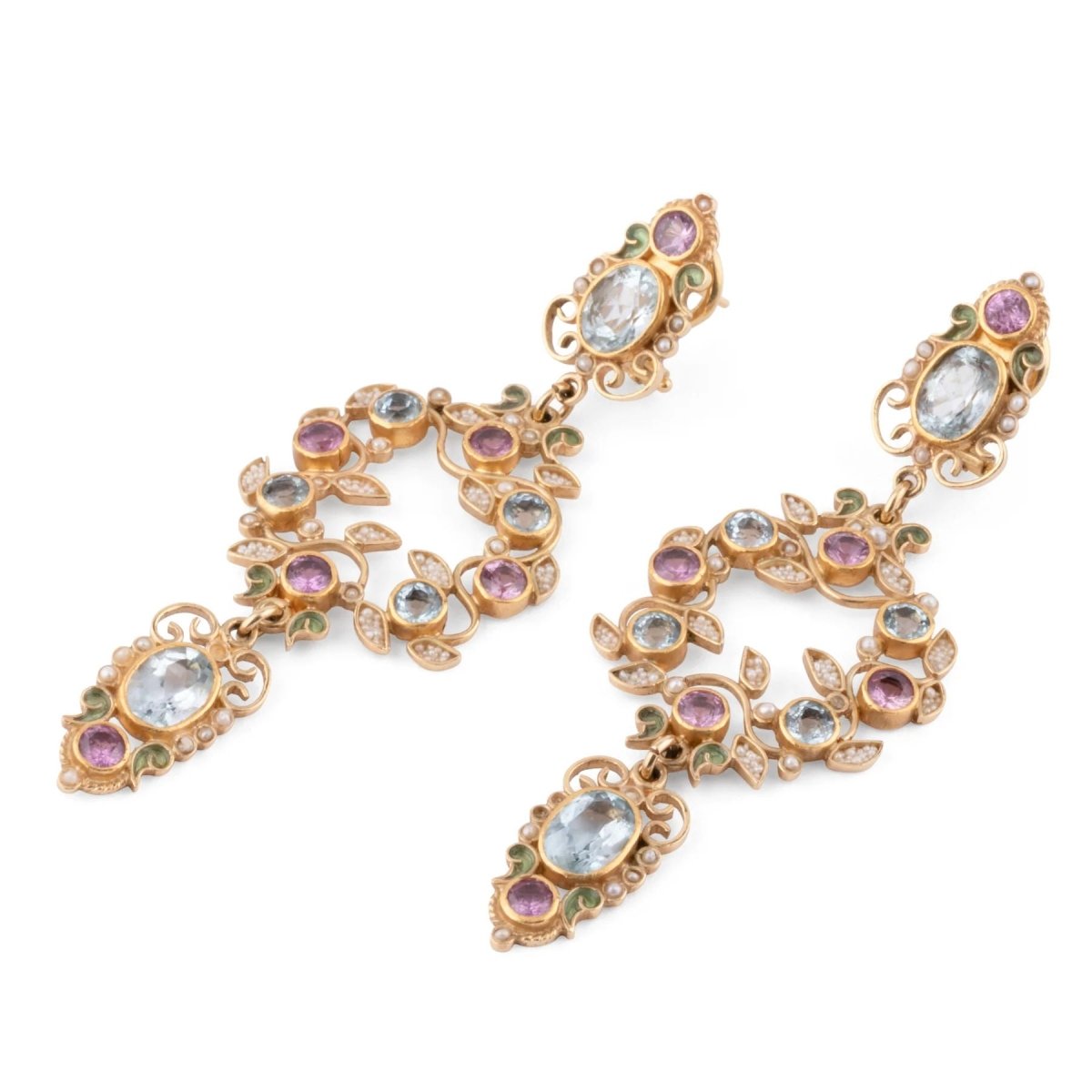 Boucles d'oreilles or jaune formant de fleurs du créateur Papi Percossi - Castafiore